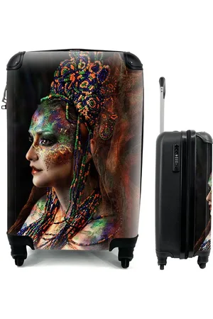 MuchoWow Handgepäckkoffer Frau - Perlen - Farbe, 4 Rollen, Reisetasche mit rollen, Handgepäck für Ferien, Trolley, Reisekoffer - Verkäufer: GmbH