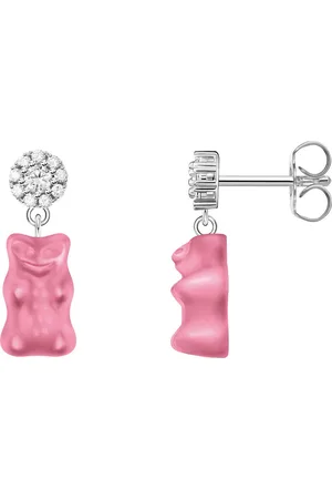Thomas Sabo Paar Ohrstecker x HARIBO: Ohrstecker mit Goldbär, mit Kristallglas, Zirkonia (synth)