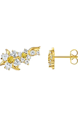 Thomas Sabo Paar Ohrstecker Lovely Daisy Earclimber, H2324-414-4, mit Zirkonia (synth)