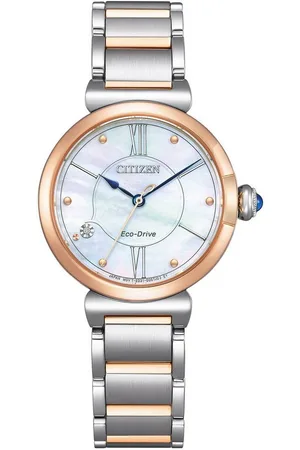 Citizen Solaruhr EM1074-82D, Armbanduhr, Damenuhr, Edelstahlarmband, Saphirglas