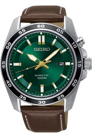 Seiko Kineticuhr SKA791P1, Armbanduhr, Herrenuhr, Datum, Lederarmband