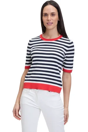 Betty Barclay Kurzarmshirt Basic-Pullover mit Streifen (1-tlg) Color Blocking