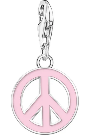 Thomas Sabo Charm-Einhänger Charm Peace-Zeichen Emaille Pink, 2207-007-9