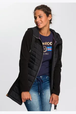 KangaROOS Langjacke leichter Webstoff, figurbetonter Schnitt, mit Kapuze