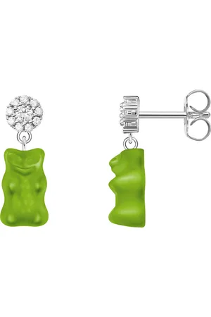 Thomas Sabo Paar Ohrstecker x HARIBO: Ohrstecker mit Goldbär, mit Kristallglas, Zirkonia (synth)