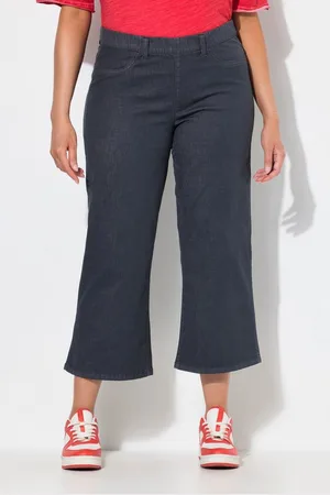 Ulla Popken Regular-fit-Jeans Jeansculotte Mary weites Bein Elastikbund - Verkäufer: Popken Fashion Group