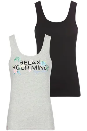 KangaROOS Tanktop (Packung, 2-tlg., 2er-Pack) 1x mit Frontdruck, 1x unifarben