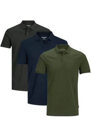 JACK & JONES Poloshirt 3er Pack Basic (Spar-Set, 3-tlg) Poloshirt - Baumwolle - Atmungsaktiv - Mit Knopfleiste - Verkäufer: simply4you