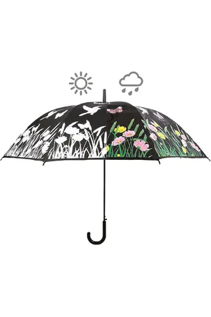 Esschert Design Stockregenschirm Regen Schirm wechselt die Farbe verändernd Schmetterlinge Blumen - Verkäufer: Dekowunder