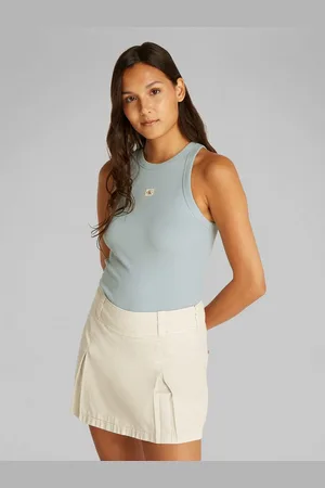 Calvin Klein Tanktop WOVEN LABEL RIB TANK TOP mit Logo
