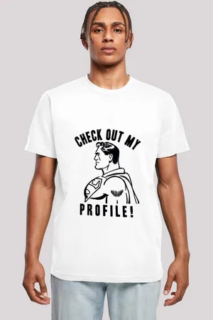 F4NT4STIC T-Shirt DC Comics Superman Check out my Profile Herren,Premium Merch,Regular-Fit,Basic,Bedruckt