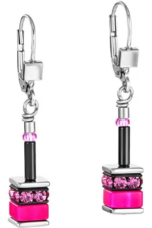 COEUR DE LION Paar Ohrhänger Schmuck Edelstahl Classic Polaris Classic Pastel Würfelkette, 4409/20, Made in Germany - mit Polaris, Strassstein