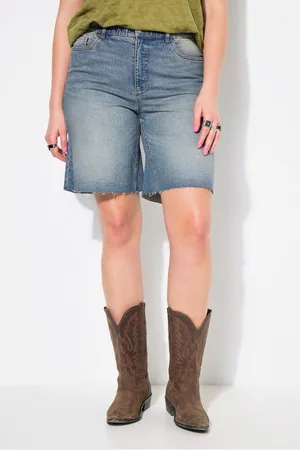 STUDIO UNTOLD 5-Pocket-Jeans Jeans-Bermuda Wide Legs Fransensaum - Verkäufer: Popken Fashion Group