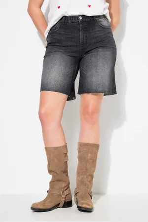 STUDIO UNTOLD 5-Pocket-Jeans Jeans-Bermuda Wide Legs Fransensaum - Verkäufer: Popken Fashion Group