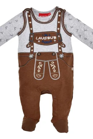 BONDI Trachtenkleid Baby Strampler Junge - LAUSBUB - braun/hellgrau - Verkäufer: Alpenwahnsinn Tracht & Lifestyle
