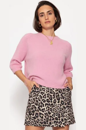 SASSYCLASSY Kurzarmshirt Rollkragenshirt Damen Elegant mit halblangen Ärmel Lockeres Shirt aus Strickmaterial mit Rundhalsausschnitt Taupe - Verkäufer: