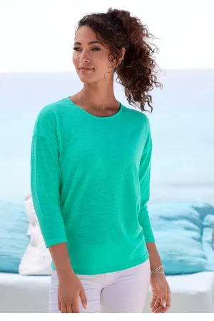 vivance collection Langarmshirt mit modischer Struktur aus bügelfreier Qualität mit Baumwolle
