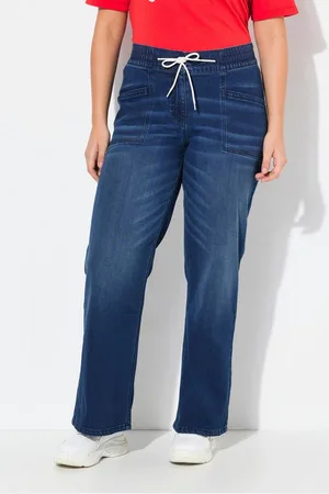 Ulla Popken Regular-fit-Jeans Jeans Mary weites ausgestelltes Bein Elastikbund - Verkäufer: Popken Fashion Group
