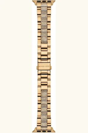 Michael Kors Smartwatch-Armband Apple Strap, MKS8021, Wechselarmband, Ersatzarmband für Damen, Glassteine, Faltschließe