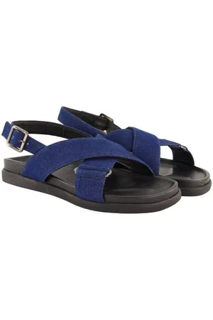 Ulla Popken Denim-Sandalen gekreuzte Riemen Weite H Sandalette - Verkäufer: Popken Fashion Group