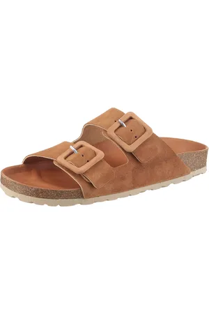 Verbenas Randell Velour Pantolette, Sommerschuh, Schlappen, Hausschuh, Urlaubschuh mit Softfußbett