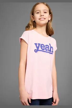 Kidsworld T-Shirt Sprücheshirt mit überschnittener Schulter T-Shirt "YEAH" print