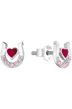 Amor Paar Ohrstecker Horeses Heart, 2026617, Made in Germany - mit Emaille, mit Zirkonia (synth)