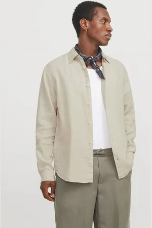 JACK & JONES Langarmhemd JPRCCLAWRENCE LINEN L/S SHIRT SN