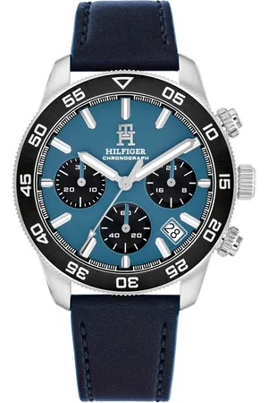 Tommy Hilfiger Chronograph TH85 CHRONOGRAPH 1792187, Quarzuhr, Armbanduhr, Herrenuhr, Lederarmband, analog, Tag