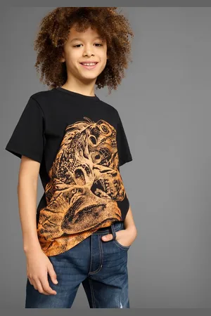 Kidsworld T-Shirt GECKO Kurzarm, Basic-Passform, bedruckt, Rundhalsausschnitt