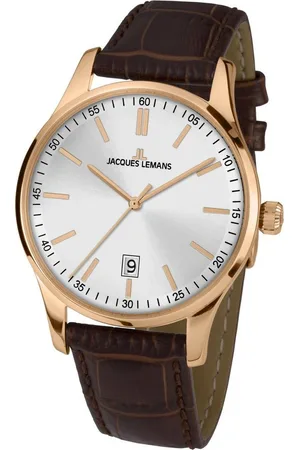 Jacques Lemans Quarzuhr London, 1-2026E, Armbanduhr, Herrenuhr, Datum, Lederarmband