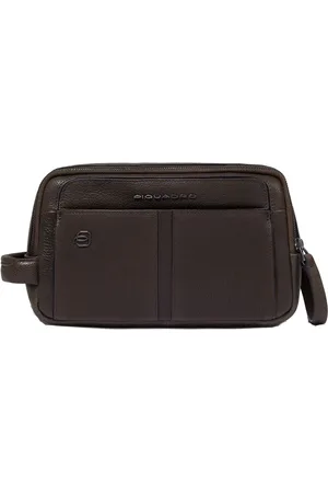Piquadro Kulturbeutel Leather Toiletry Bag, aus echtem Kalbsleder - Verkäufer: modeherz