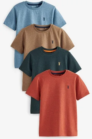 Next T-Shirt 4er-Pack Kurzarm-T-Shirts mit Hirsch-Stickerei (4-tlg) - Verkäufer: Germany GmbH