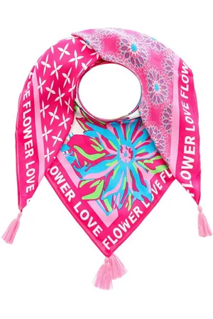 Zwillingsherz Modetuch "Flower Love", mit Tasseln und farbenfrohem Vierecksmuster