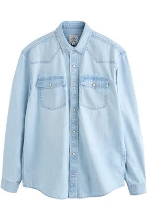Next Langarmhemd Langärmeliges Denim-Westernhemd aus Baumwolle (1-tlg) - Verkäufer: Germany GmbH