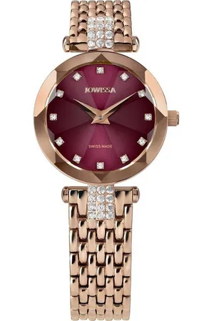 JOWISSA Quarzuhr Facet Strass Damenuhr J5.714.S Edelstahl rosévergoldet, (1-tlg) - Verkäufer: Juwelier-Bacak
