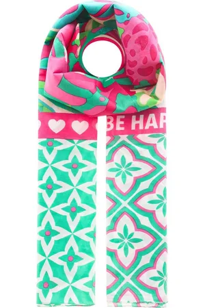 Zwillingsherz Modeschal "Shine And Be Happy", mit Blumen und Mustermix