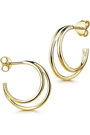 Materia Paar Creolen Damen Gold Doppel Creolen Ohrstecker SO-510, Sterlingsilber, vergoldet - Verkäufer: Schmuck