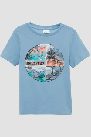 QS by s.Oliver Kurzarmshirt T-Shirt mit Frontprint - Verkäufer: