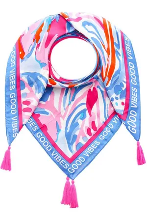 Zwillingsherz Modetuch "Blumentraum", mit Blüten und Tasseln