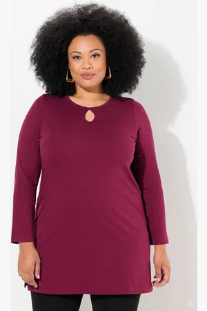 Ulla Popken Longshirt Longshirt A-Linie Keyhole Rundhals Langarm - Verkäufer: Popken Fashion Group