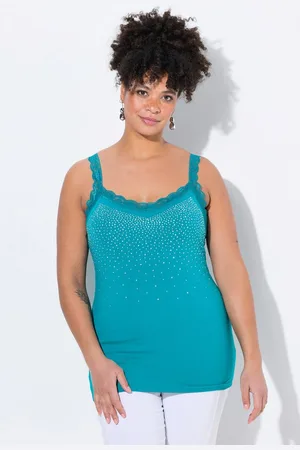Miamoda Longtop Top ärmelloser Slim Fit Glitzersteinchen Spitze - Verkäufer: Popken Fashion Group