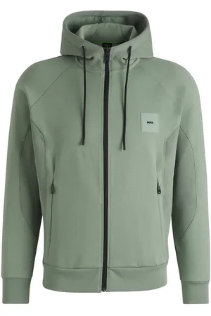 HUGO BOSS Sweatjacke Saggy Rib mit tonigen Einsätzen