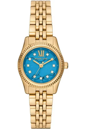Michael Kors Quarzuhr PETITE LEXINGTON MK4813, Armbanduhr, Damenuhr, Edelstahlarmband, analog, Glassteine
