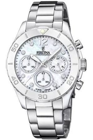 Festina Chronograph F20603/1 Damen-Uhr Boyfriend Chronograph Quarz mit Edelstahl-Armband - Verkäufer: Karat24