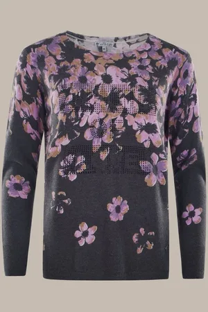 HAJO Rundhalspullover Damen Pullover mit Blütendruck - Verkäufer: Mode