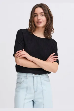 B YOUNG Kurzarmshirt BYOMANJA gestricktes Shirt mit Lochmuster - Verkäufer: meinemarkenmode