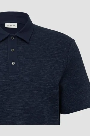 QS by s.Oliver Kurzarmshirt Strukturiertes Poloshirt aus Baumwollmix Label-Patch - Verkäufer: