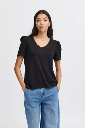 B YOUNG Rundhalsshirt BYSTEPHANIE modisches T-Shirt mit Mäusezähnchenborte - Verkäufer: meinemarkenmode