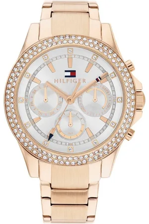 Tommy Hilfiger Multifunktionsuhr SPORT 1782624, Quarzuhr, Armbanduhr, Damenuhr, Glaskristalle, Edelstahlarmband, Datum